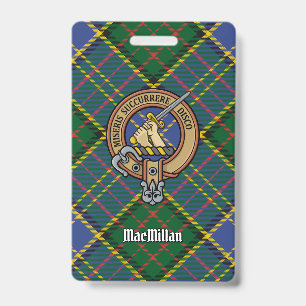 Clan MacMillan Crest over Hunting Tartan Badge