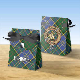 Clan MacMillan Crest over Hunting Tartan Favor Box