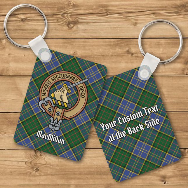 Clan MacMillan Crest over Hunting Tartan Keychain (Creator Uploaded)