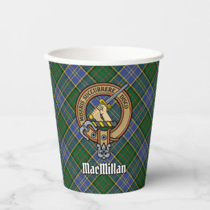 Clan MacMillan Crest over Hunting Tartan Paper Cups