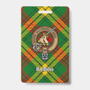 Clan MacMillan Crest over Tartan Badge