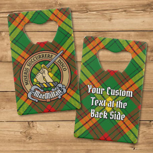 Clan MacMillan Crest over Tartan Credit Card Bottle Opener
