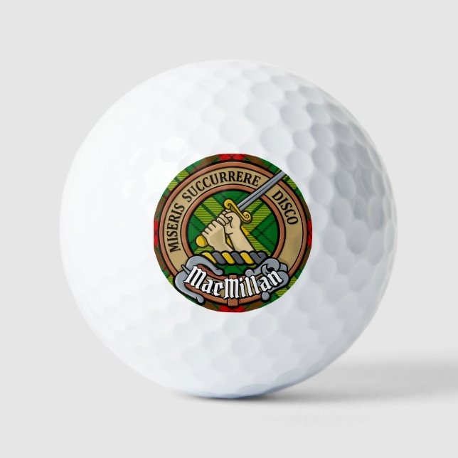 Clan MacMillan Crest over Tartan Golf Balls (Front)