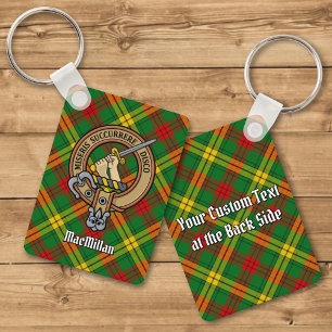 Clan MacMillan Crest over Tartan Keychain