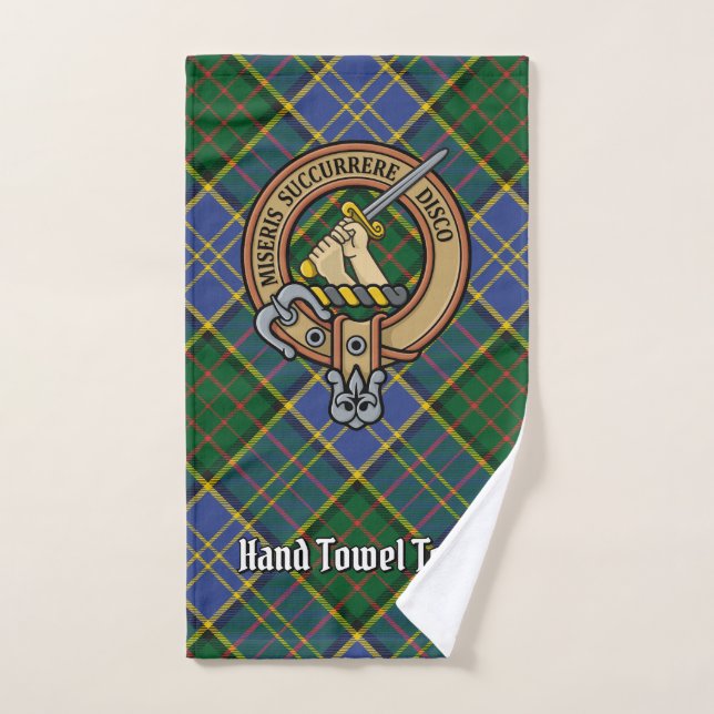 Clan MacMillan Crest sur la chasse Tartan (Serviette à main)
