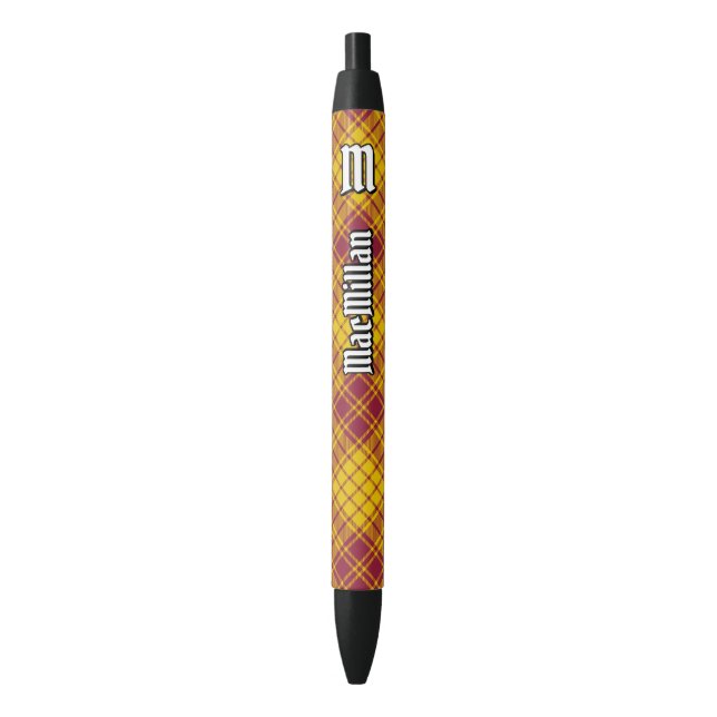 Clan MacMillan Dress Tartan Black Ink Pen (Front Vertical)