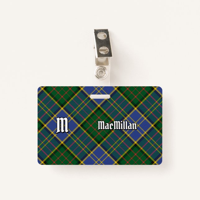 Clan MacMillan Hunting Tartan Badge (Front with Clip)