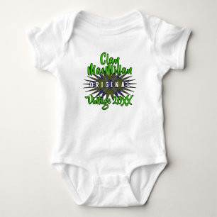 Clan MacMillan Tartan Burst Vintage Birthyear Baby Bodysuit