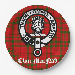 Clan MacNab Crest Badge and Tartan Paper Plate