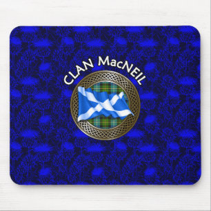 Clan MacNeil Tartan Knot & Flag Mouse Pad