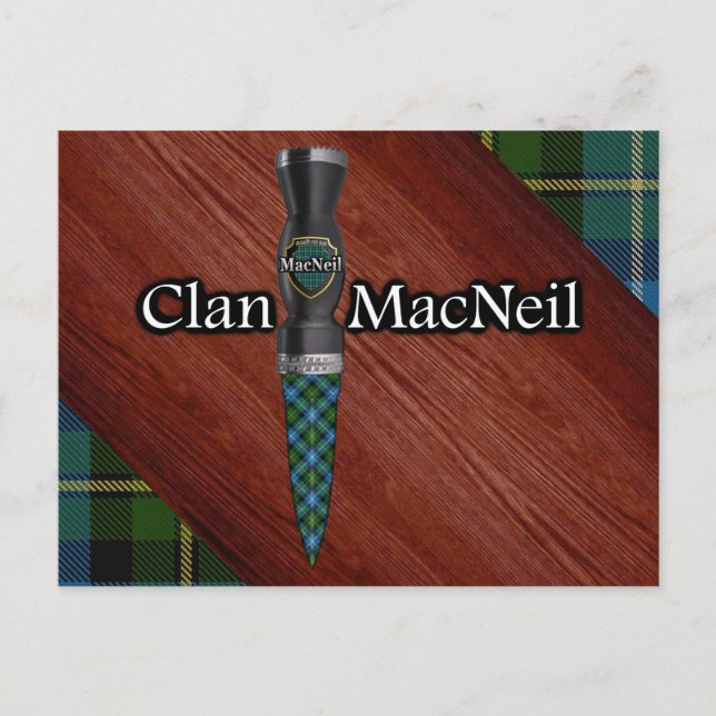 Clan MacNeil Tartan Sgian Dubh Blade Postcard (Front)