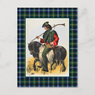 Clan MacNeil Vintage Illustration Tartan Frame Postcard