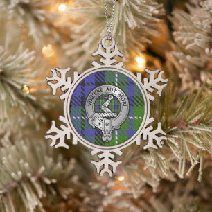Clan MacNeill of Gigha Crest & Tartan Snowflake Pe Snowflake Pewter Christmas Ornament
