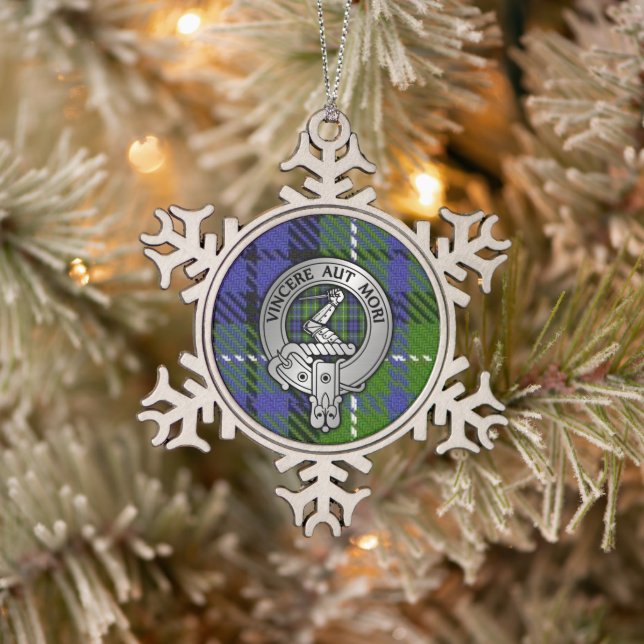 Clan MacNeill of Gigha Crest & Tartan Snowflake Pe Snowflake Pewter Christmas Ornament (Tree)
