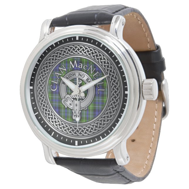 Clan MacNeill of Gigha Tartan Cufflinks Watch (Angled)