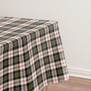Clan MacPherson Black and White Scottish Tartan Tablecloth