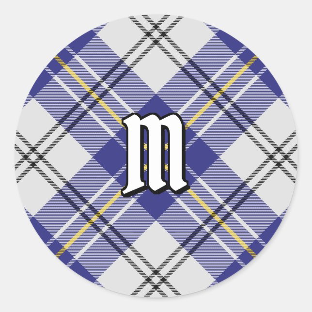 Clan MacPherson Blue Dress Tartan Classic Round Sticker (Front)