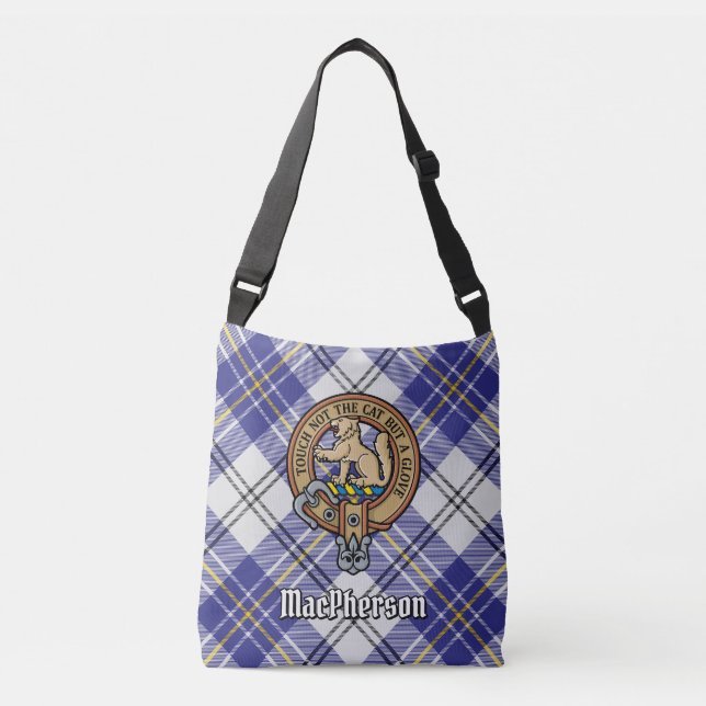 Clan MacPherson Blue Dress Tartan Crossbody Bag (Front)
