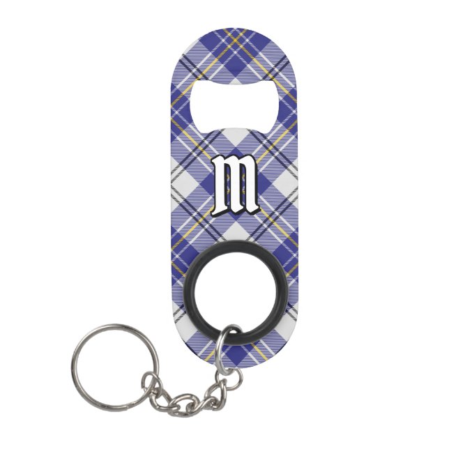 Clan MacPherson Blue Dress Tartan Keychain Bottle Opener (Front)