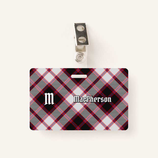 Clan MacPherson Chasse Badge Tartan (Devant avec clip)
