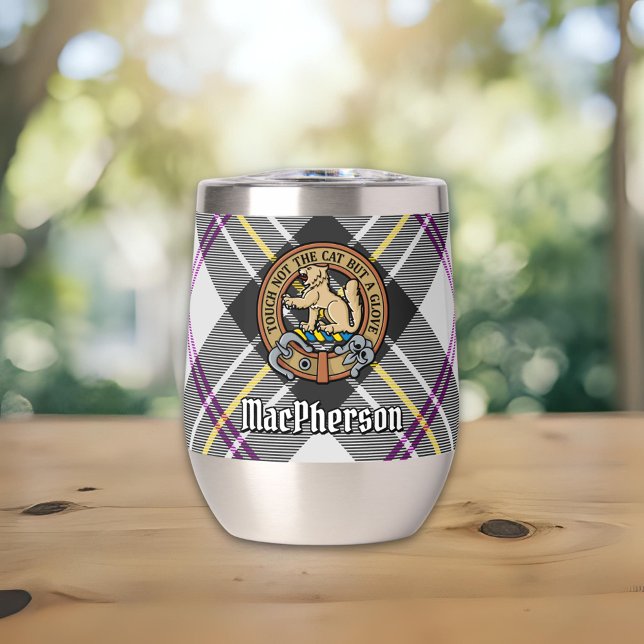 Clan MacPherson Crest over Dress Tartan (Creator Uploaded)