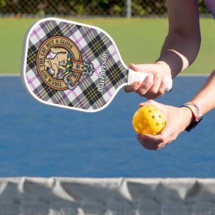Clan MacPherson Crest over Dress Tartan Keychain Pickleball Paddle