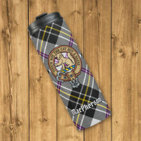 Clan MacPherson Crest over Dress Tartan