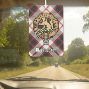 Clan MacPherson Crest over Hunting Tartan Air Freshener
