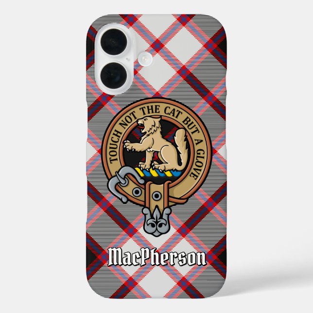 Clan MacPherson Crest over Hunting Tartan Case-Mate iPhone Case (Back)