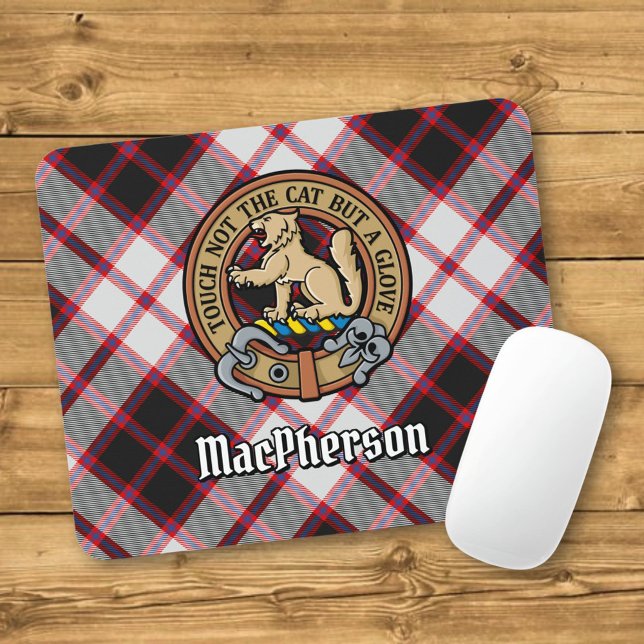 Clan MacPherson Crest over Hunting Tartan Mouse Pad (Creator Uploaded)