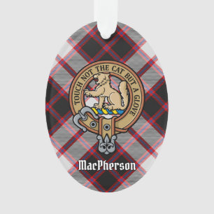 Clan MacPherson Crest over Hunting Tartan Ornament