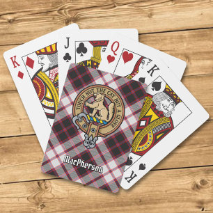Clan MacPherson Crest over Hunting Tartan Playing Cards