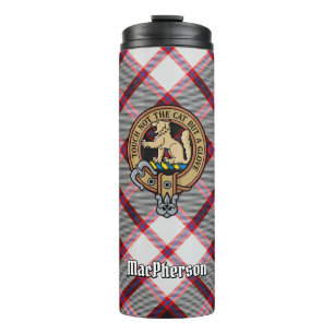 Clan MacPherson Crest over Hunting Tartan Thermal Tumbler