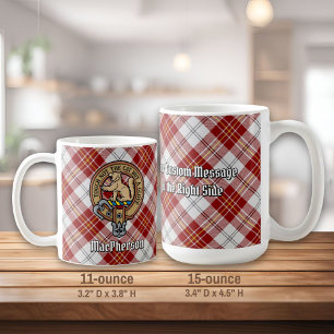 Clan MacPherson Crest over Red Dress Tartan Coffee Mug