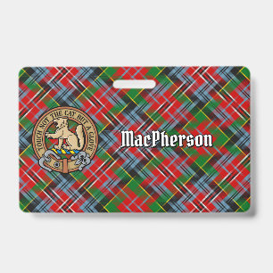 Clan MacPherson Crest over Tartan Badge