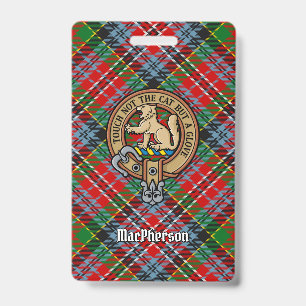 Clan MacPherson Crest over Tartan Badge