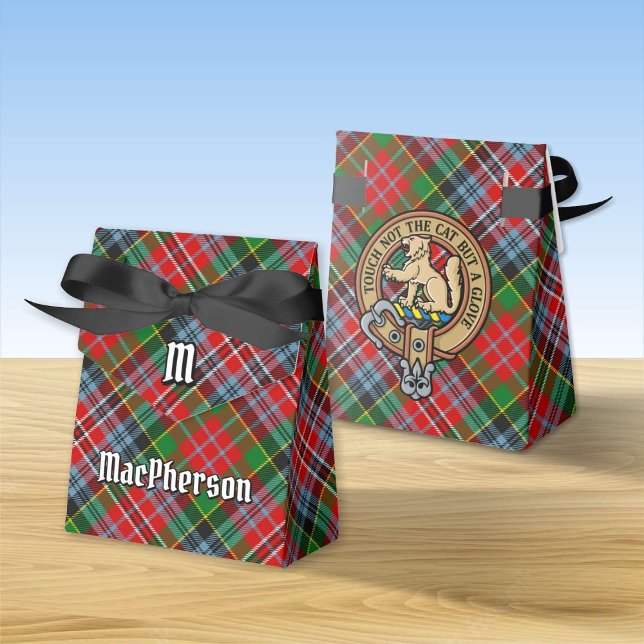 Clan MacPherson Crest over Tartan Favor Box (Creator Uploaded)