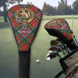 Clan MacPherson Crest over Tartan Golf Head Cover