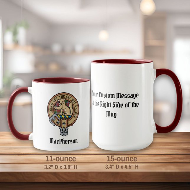 Clan MacPherson Crest over Tartan Mug (Creator Uploaded)