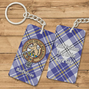 Clan MacPherson Crest sur la robe bleue Tartan