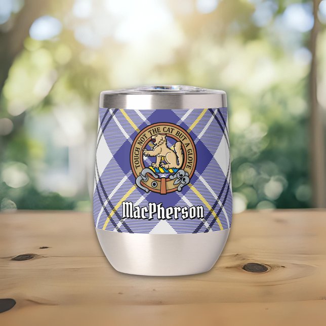 Clan MacPherson Crest sur la robe bleue Tartan (Créateur téléchargé)