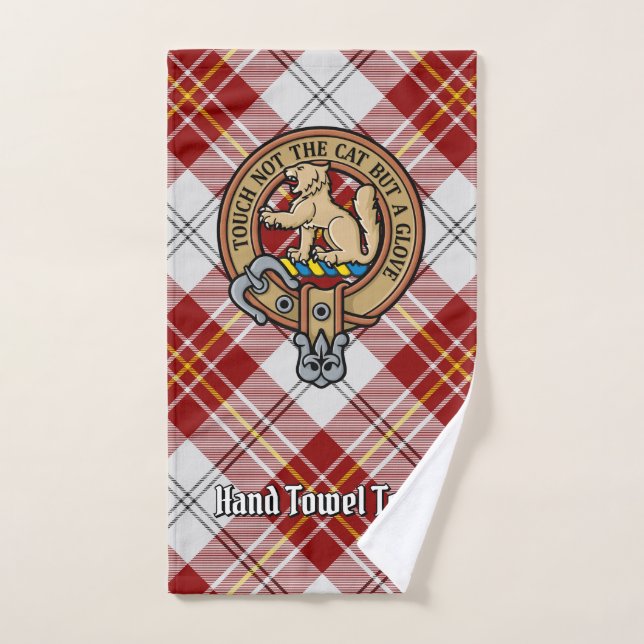 Clan MacPherson Crest sur la robe rouge Tartan (Serviette à main)
