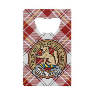 Clan MacPherson Crest sur la robe rouge Tartan
