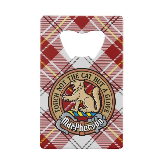 Clan MacPherson Crest sur la robe rouge Tartan (Devant)