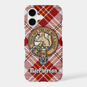 Clan MacPherson Crest sur la robe rouge Tartan