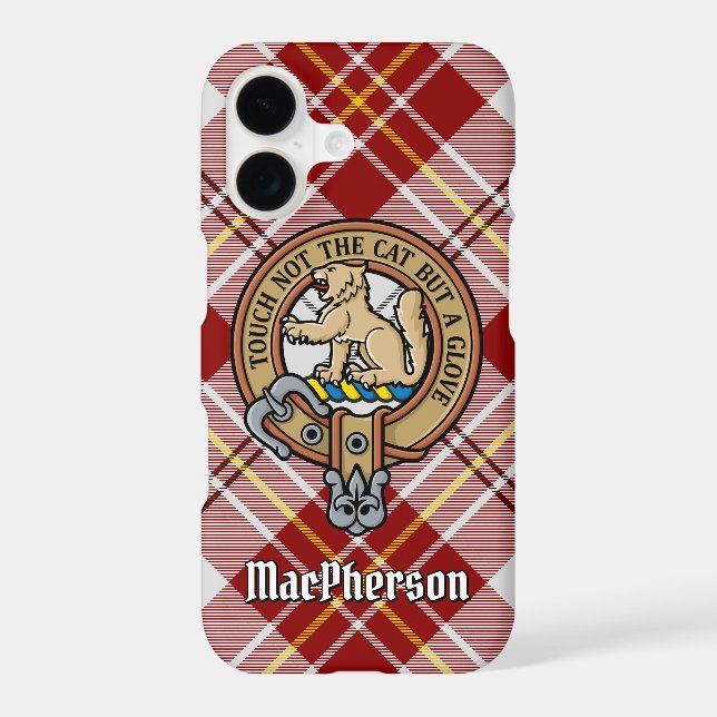 Clan MacPherson Crest sur la robe rouge Tartan (Verso)