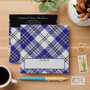 Clan MacPherson Habille Bleue Tartan Enveloppe