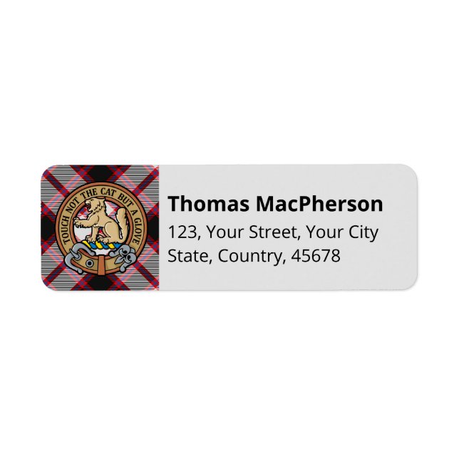 Clan MacPherson Hunting Tartan Label (Front)