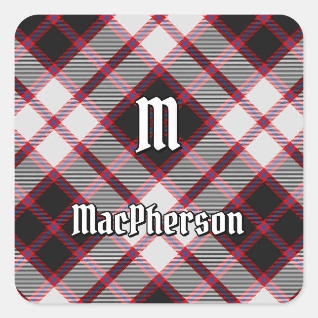 Clan MacPherson Hunting Tartan Square Sticker (Front)