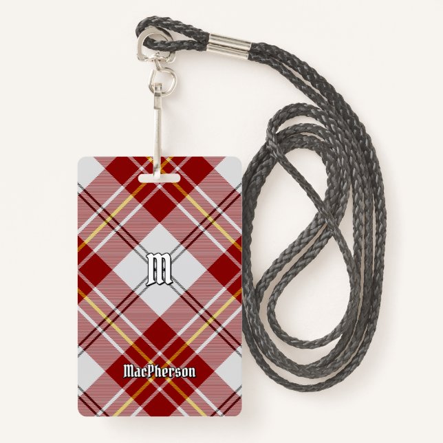 Clan MacPherson Red Dress Tartan Badge (Front with Lanyard)